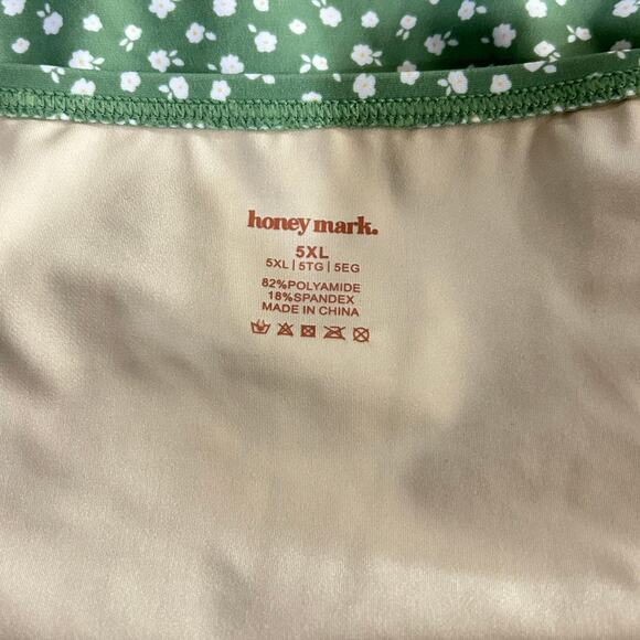 New Honey Mark Swim Set Green Floral Bikini High Waist‎ Full Coverage 5XL - Picture 3 of 8